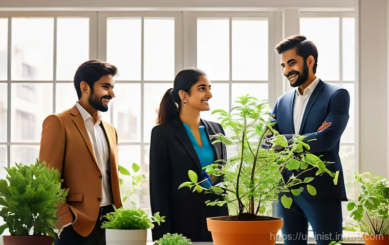 시드 투자 성공 사례 분석 - **"The Seed of Innovation"**
A vibrant, sunlit image depicting a diverse group of young Pakistan...