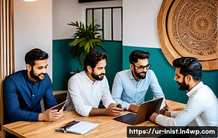 시드 투자와 스타트업의 차이점 - A dynamic modern startup office scene in Karachi, Pakistan, showcasing a diverse team of young Urdu-...